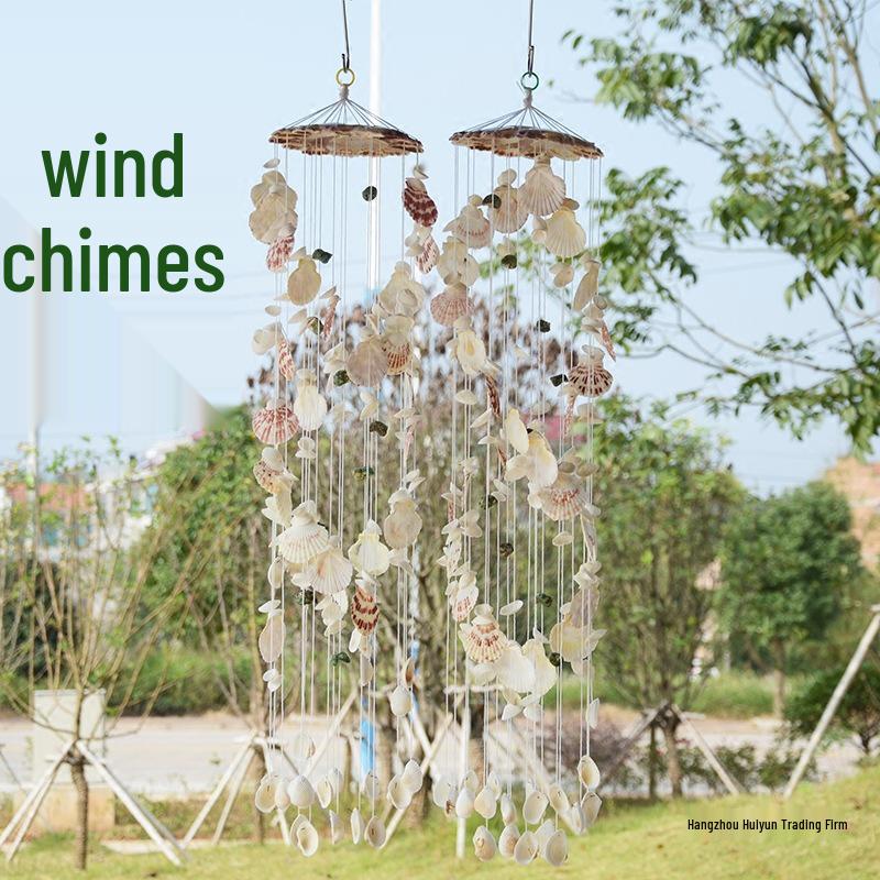 Японский ручной ветряной колокольчик из ракушек: 19-строчный орнамент для детской комнаты, балкона, в качестве праздничных подарков или для украшения двери.