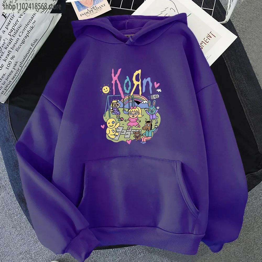 Korn Music Band толстовки с капюшоном с принтом в виде мультфильмов толстовки мужские повседневные готические Kpop графические толстовки с длинным рукавом мужские