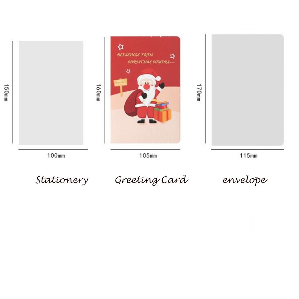 Gifts Santa Claus Blessing Cards Greeting Cards With Envelope Christmas Postcard Thank You Cards
