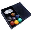 Gifts Crystal Decor Crystals Set, Natural Colorful Mixed Color 16mm Ball Yoga Stone Set Ornament Hexagonal Column Combination Gift Handicraft Set