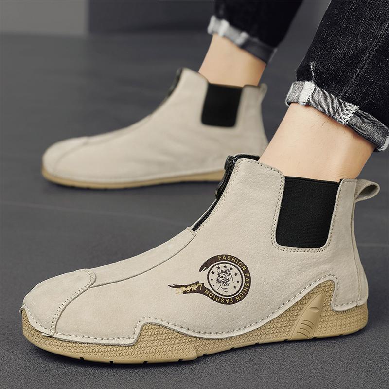Men’s Leather Boots Outdoor Casual Sneakers Plus Size 39-46
