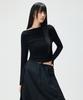 MIXXO Футболка с длинным рукавом и сборками, с открытыми плечами_Miwlwg31Ss