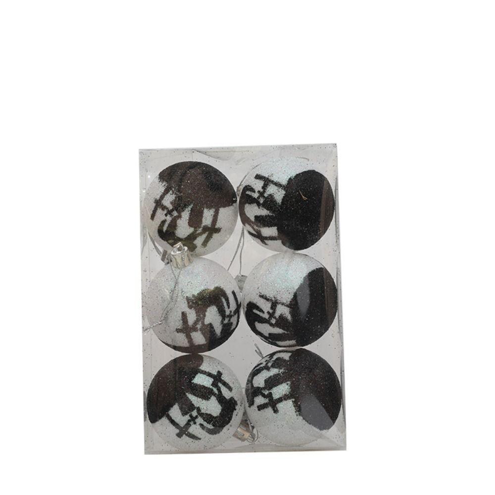 6 шт. 6 см Хэллоуинские елочные шары Пластиковое елочное украшение Новый Хэллоуин Подвесной шар для домашней вечеринки