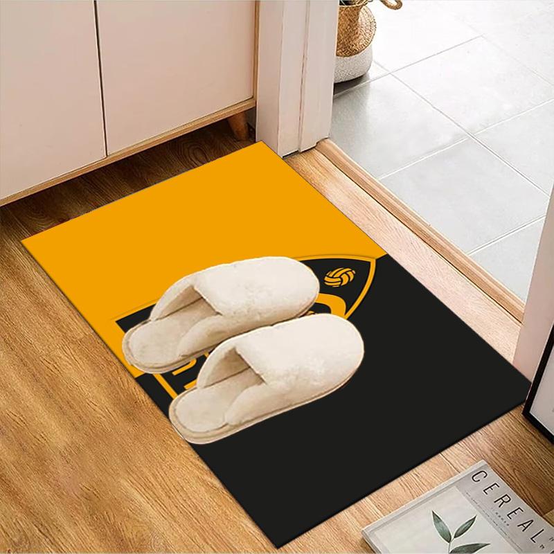 Football Crest Printed Office Carpet Chair Cushion Entryway Rug, Rugs for Living Room, Bedroom Christmas gifts