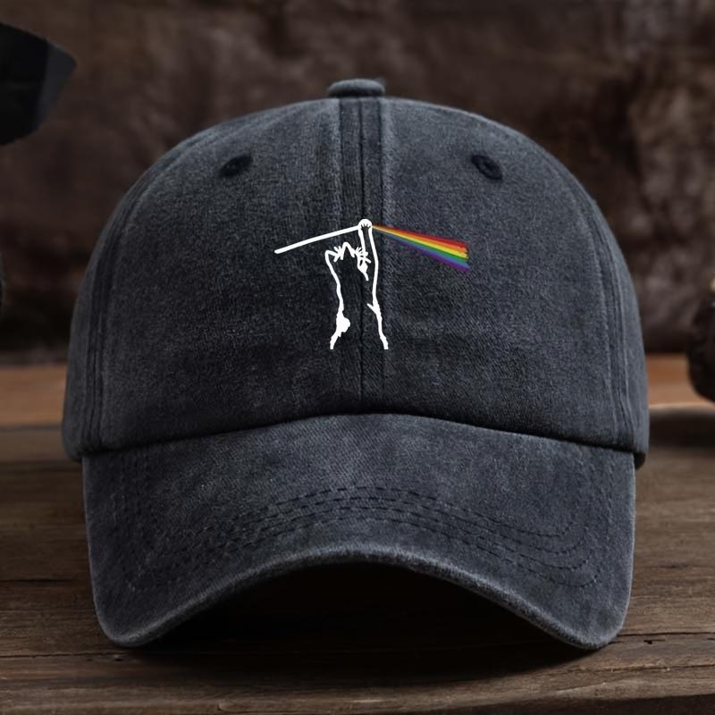 Cat Rainbow Print Baseball Cap Unisex Outdoor Sun Protection Visor Hat Fashion Versatile Peaked Hat Trend