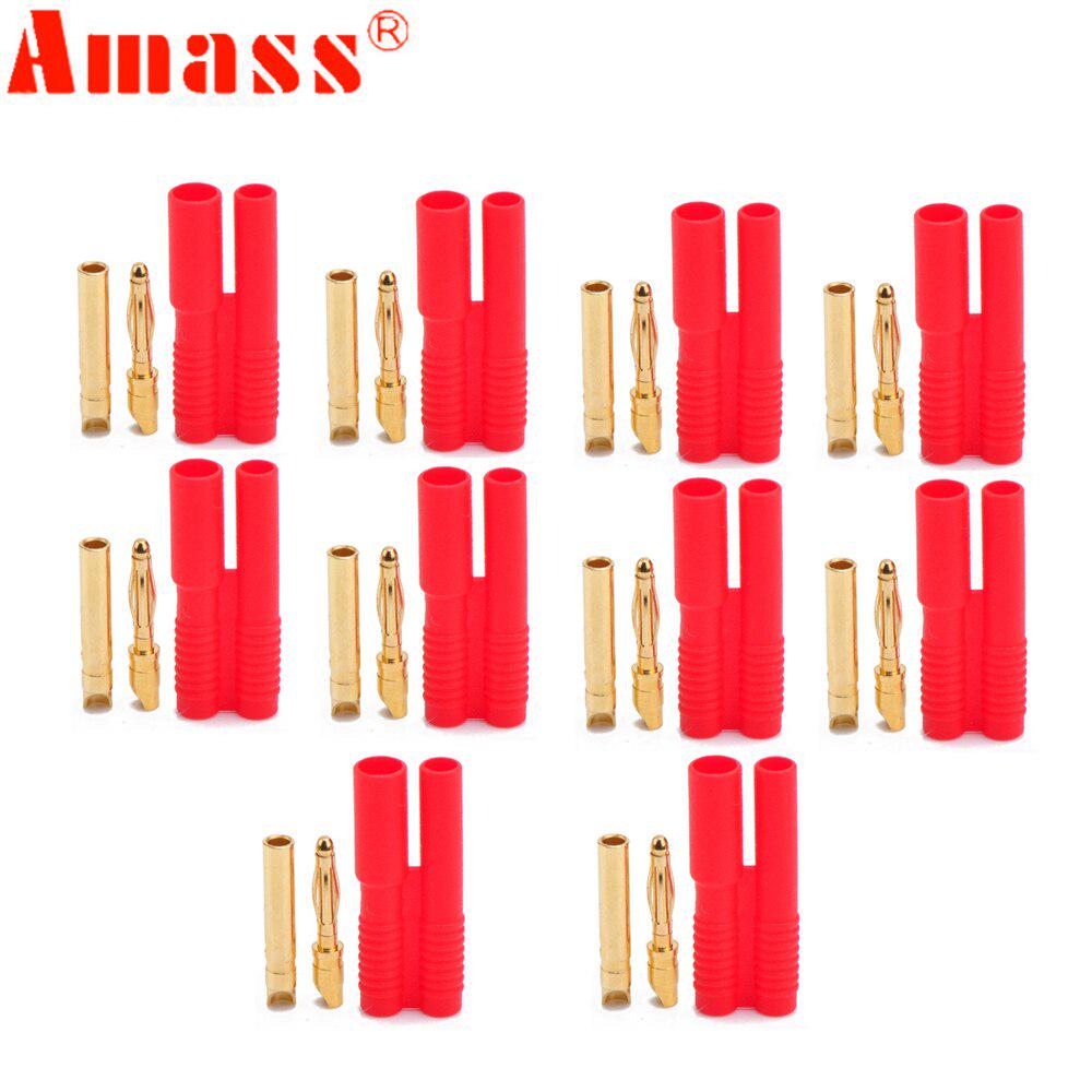 100pair Amass 2.0mm Banana plug With Belt Sheath for Rc Motor Rc Esc RC Battery