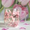 Flower Pattern Dried Flower Glass Cup 250/390ML Double Wall Mug Clear Glass Cup  Home Use
