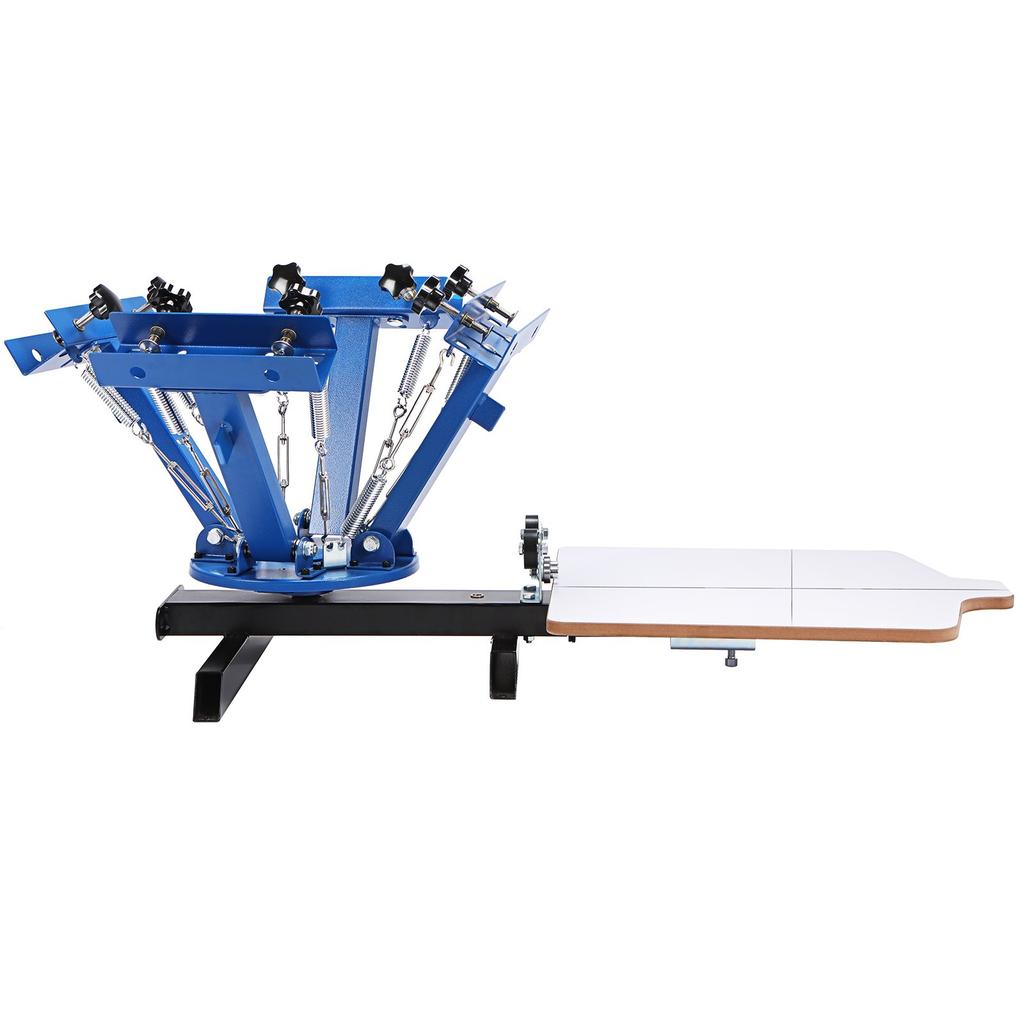 VEVOR Screen Printing Machine, 4 Color 1 Station 360 degrees Rotable Silk Screen Printing Press, 21.2x17.7in / 54x45cm Screen Printing Press