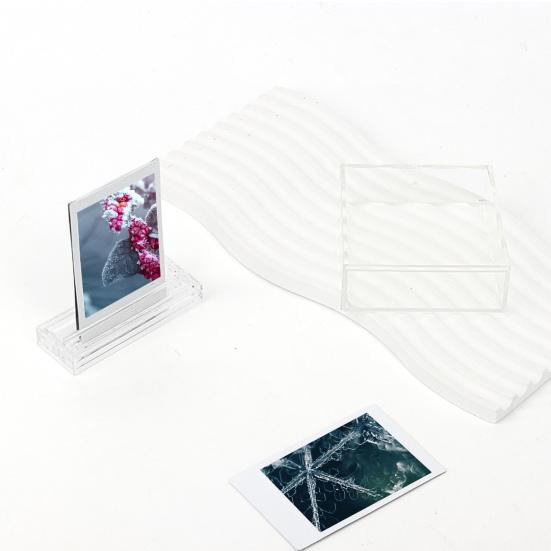 Прозрачная фоторамка, двусторонняя видимая пылезащитная основа с пазами, прочная настольная 3-дюймовая рамка для мгновенного отображения фотографий с камеры