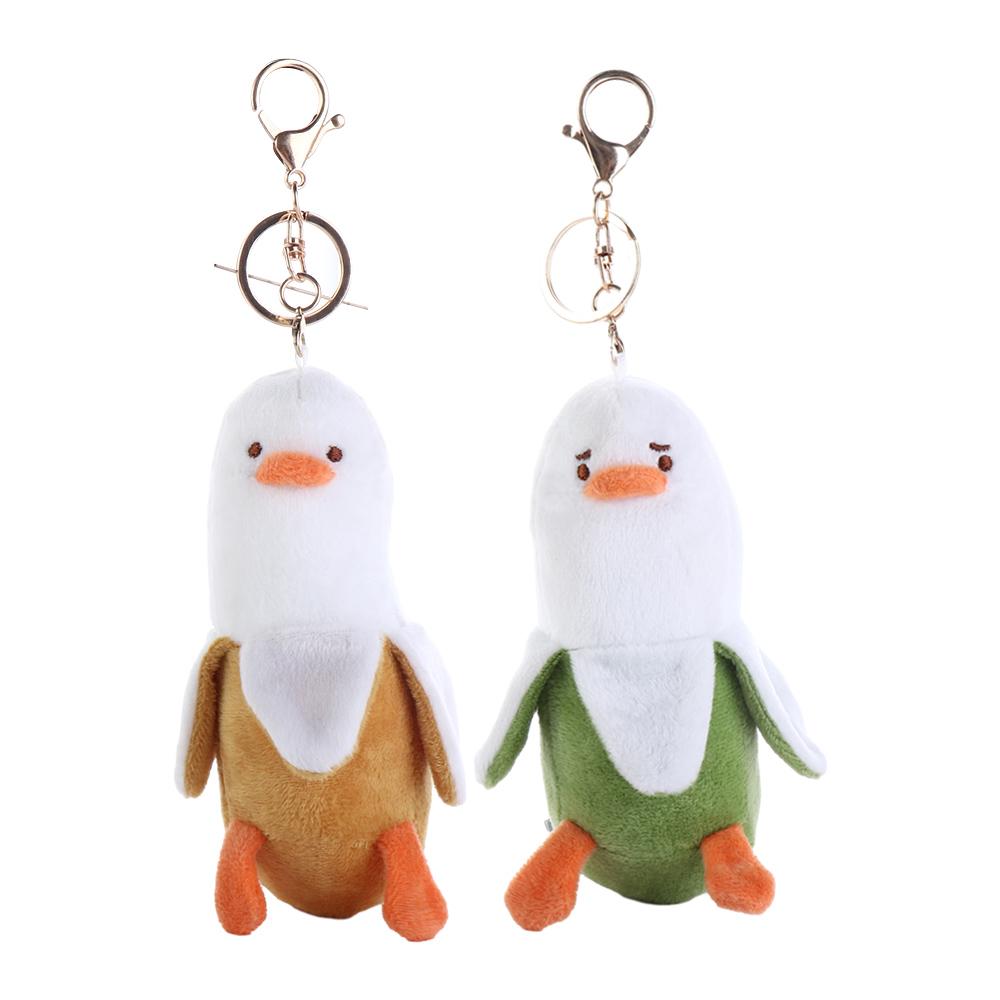 Peeled Banana Duck Plush Duck Keychain Soft Backpack Charm Cartoon Stuffed Dolls Birthday Present