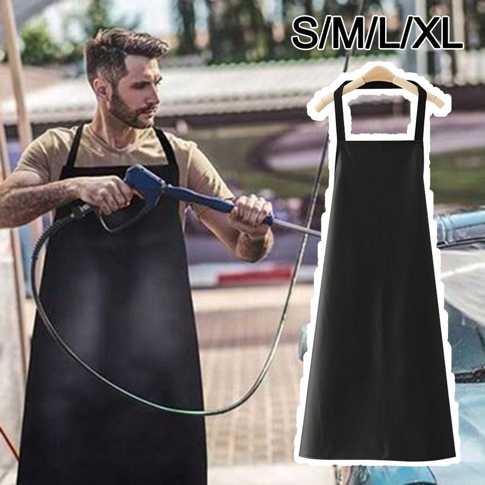 Oil-proof Kitchen Apron PU Leather Cooking Work Clothes New Catering Waiter Work Clothes  Unisex