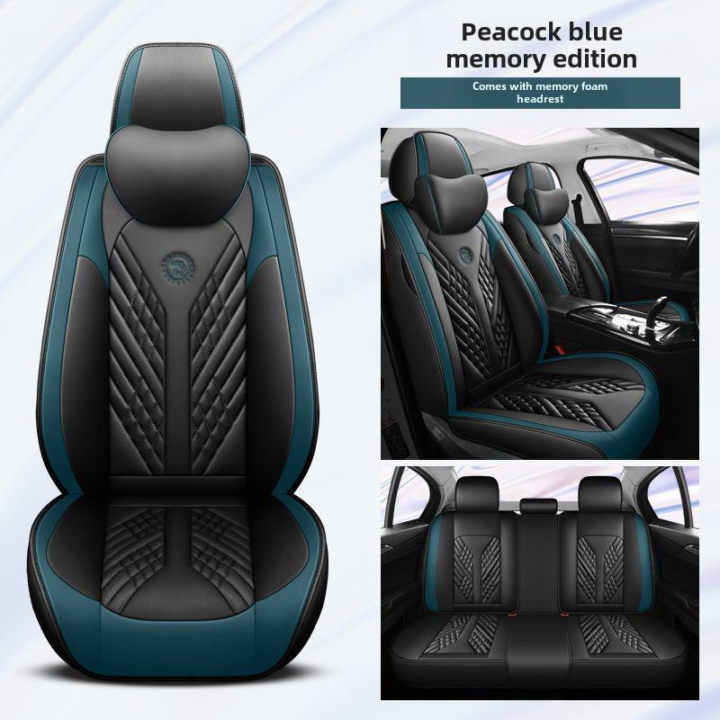 Стильные универсальные подушки для автомобильных сидений в черном и белом цвете, роскошные кожаные чехлы на все времена года