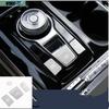 For Kia Carnival -23 Silver Aluminum Center Console Button Sticker Trim 4X