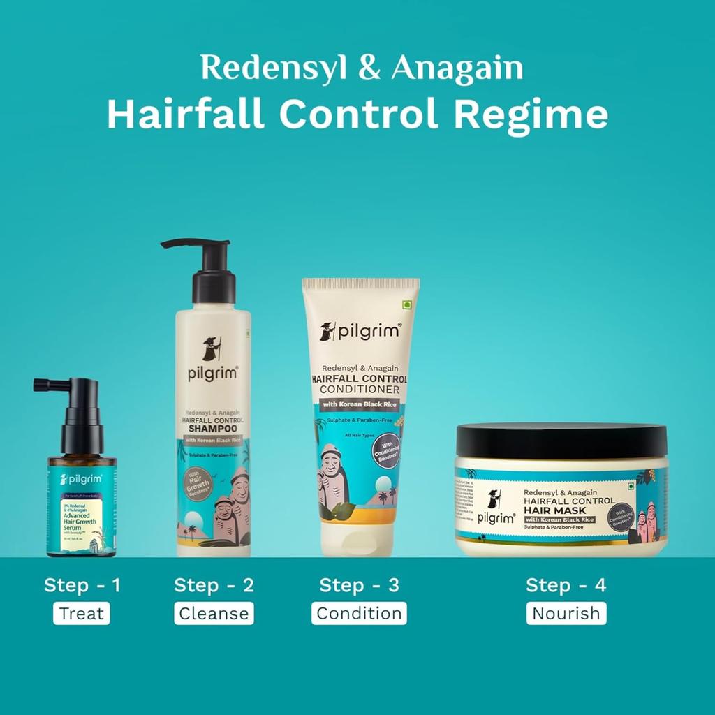 Pilgrim 3% Redensyl 4% Anagain Усовершенствованная сыворотка для роста волос 30 мл Для кожи головы, склонной к шелушению Уход для густоты волос Поддержка