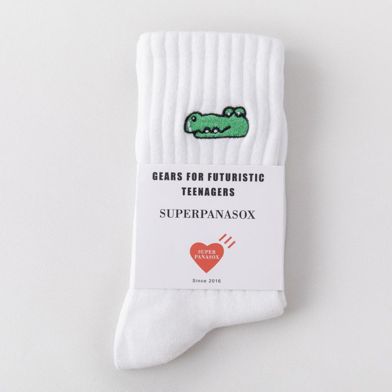 Cityboy Мужские модные носки до середины икры с мультяшной вышивкой - Спортивные носки с влагоотводящим эффектом для осени и зимы