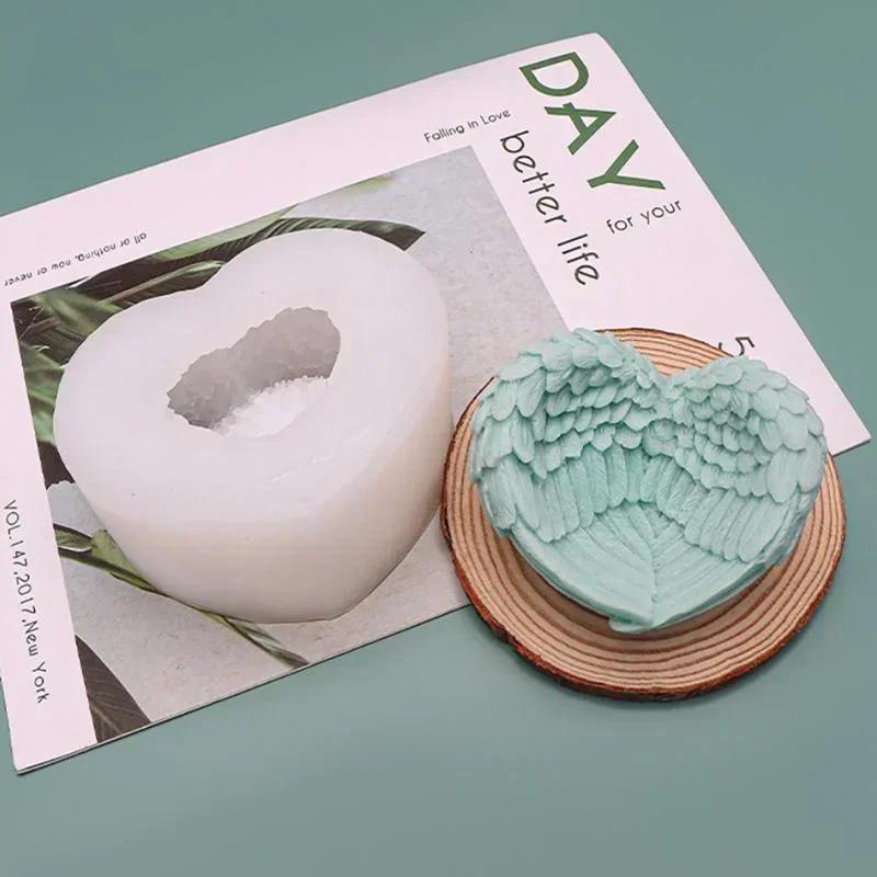 Креативная форма Сделай сам Ручная работа Ангел Форма сердца Крылья Силиконовая форма Офисные органайзеры Украшения Подсвечник Форма для изготовления