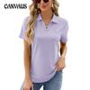 Summer Women's T-shirt New Solid Color Lapel Pocket Short Sleeve T-shirt Loose Top