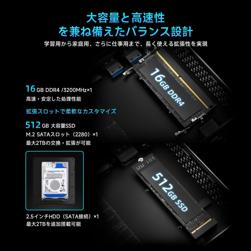 BMAX Intel N95 Mini Быстрее, чем Intel Mini 12-го поколения До 16 ГБ DDR4 512 ГБ 2 USB 2 Дисплей Gigabit Тихий Мини ПК B4, Низкое энергопотребление, N97, ПК,