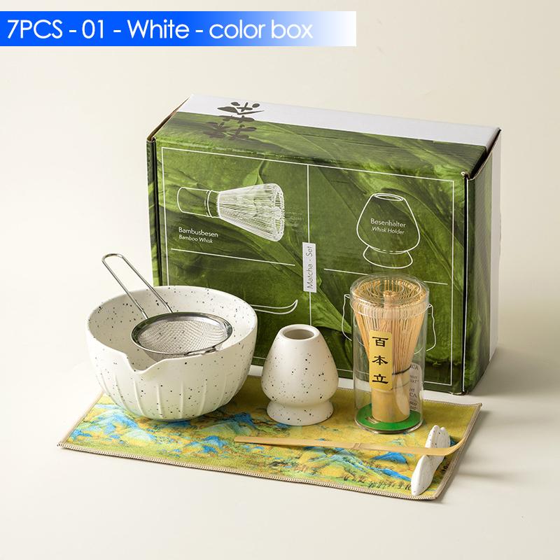 4/6/7 шт. Японский набор для матча с керамической чашей, бамбуковым венчиком для матча и ложкой для чая для инструментов и аксессуаров для самостоятельного приготовления чая
