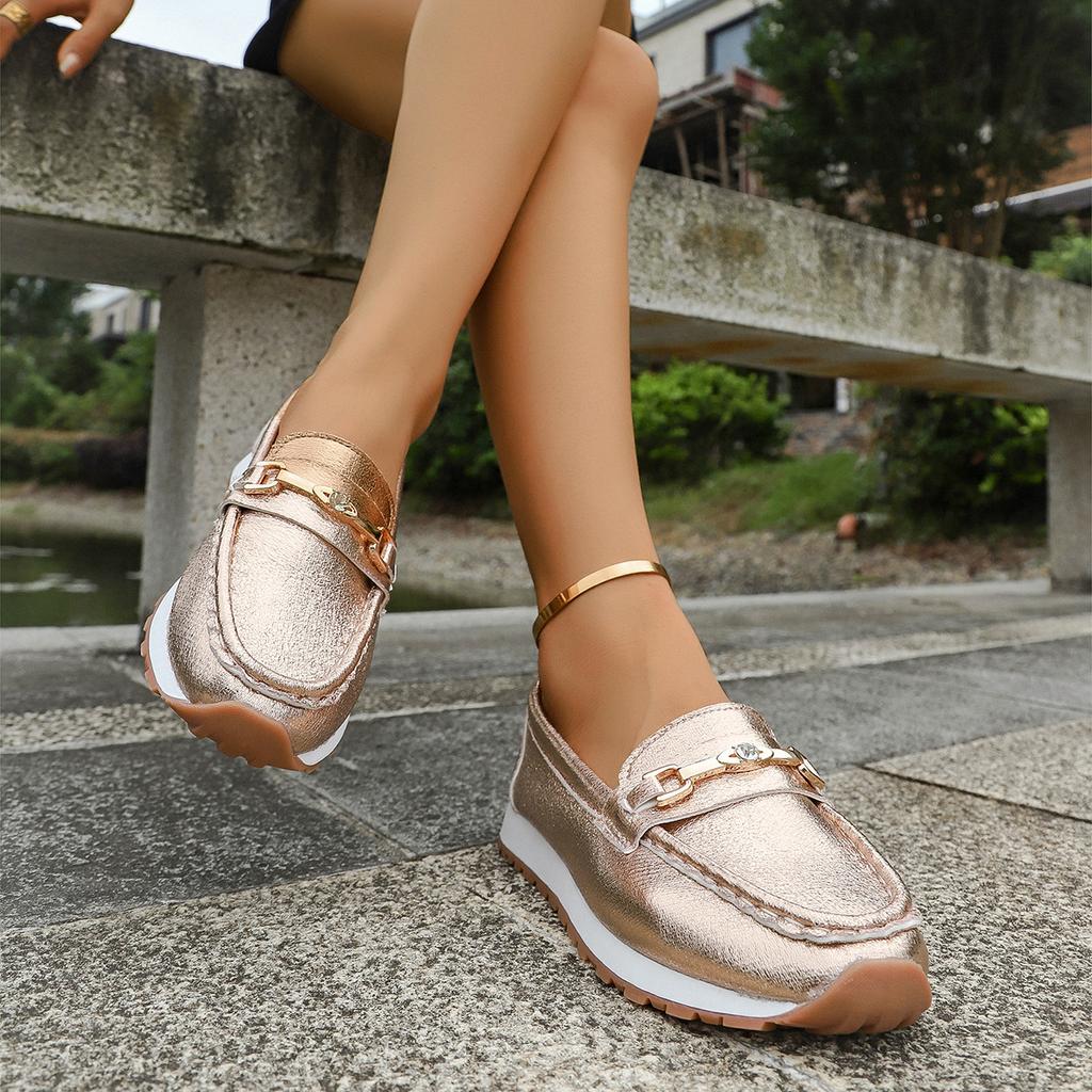 2025 весна и осень новые туфли Doudou на мягкой подошве больших размеров женская обувь на толстой подошве с мелким вырезом одинарные туфли лоферы на одну педаль