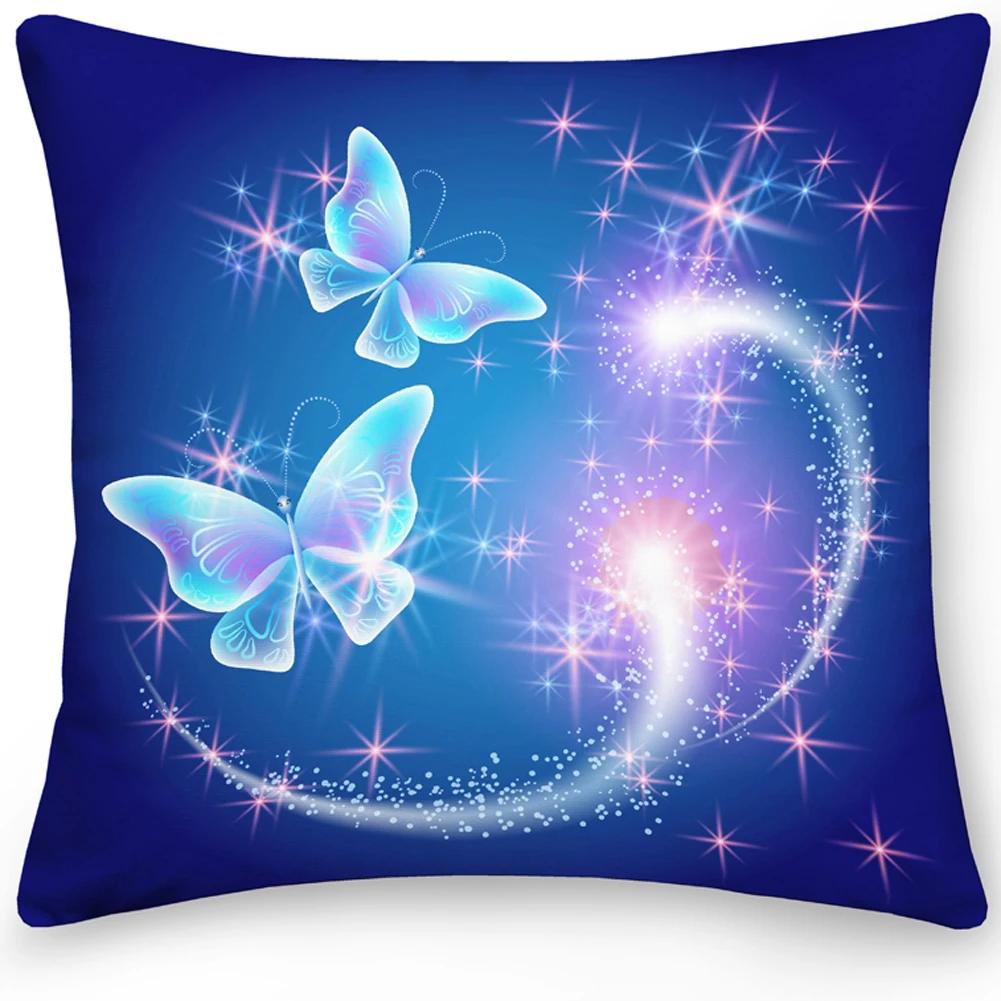 Pillow Office Sofa  Butterfly Print Double Sided  Cover Square Cushion