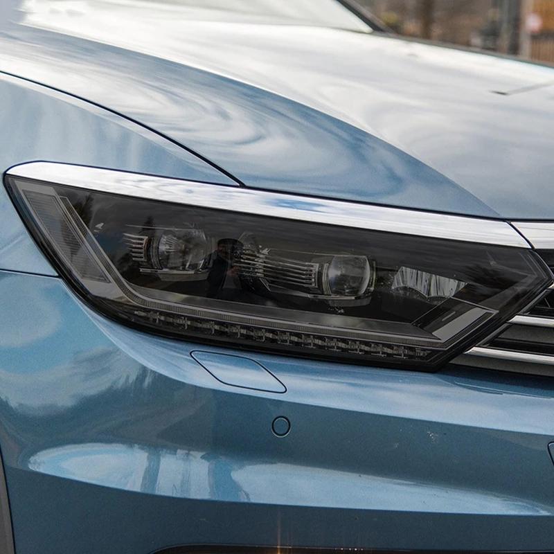 2pcs TPU Sticker Car Headlight Protective Film Headlamp Transparent Black Car Accessories For Volkswagen VW Passat B8 2015-2025