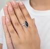 Handcrafted Marquise Cut Black Onyx Ring, 925 Sterling Silver, Minimalist Statement Ring for Women
