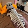 Dinosaur Skeleton Costume Realistic Plush 3D Dinosaur Skull Headpiece And Spine Costume Set for Halloween Cosplay