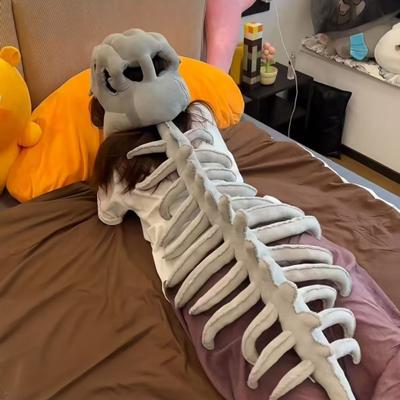 Костюм скелета динозавра Реалистичный плюшевый 3D головной убор в виде черепа динозавра и костюм позвоночника для Хэллоуина, косплея
