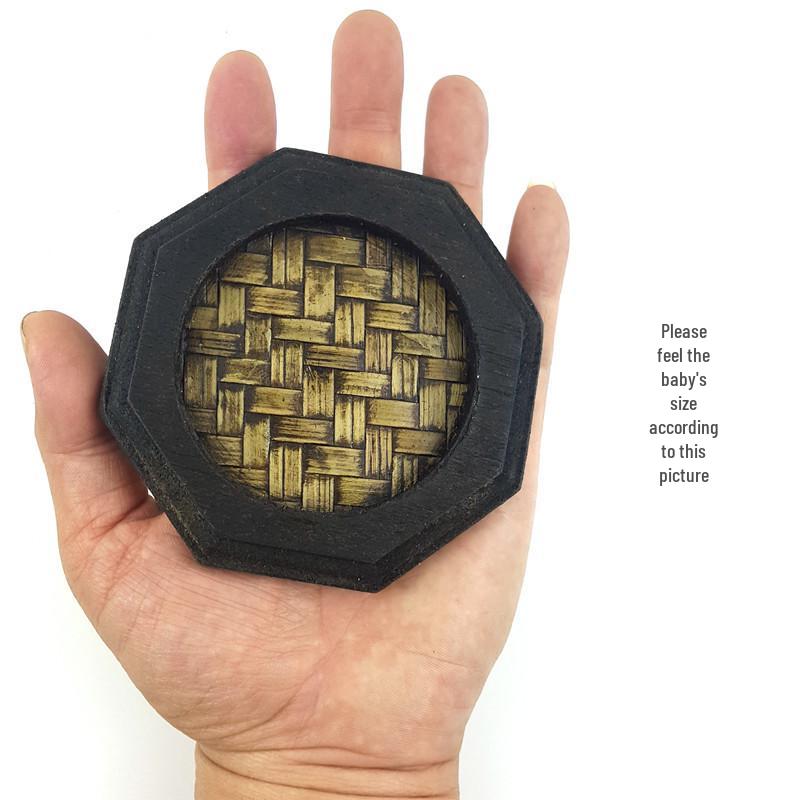 Set of 6 Rattan Coasters: Wooden Heat Insulation Pads, Thai Tea Set Display, Unique Antique Home Ornaments.