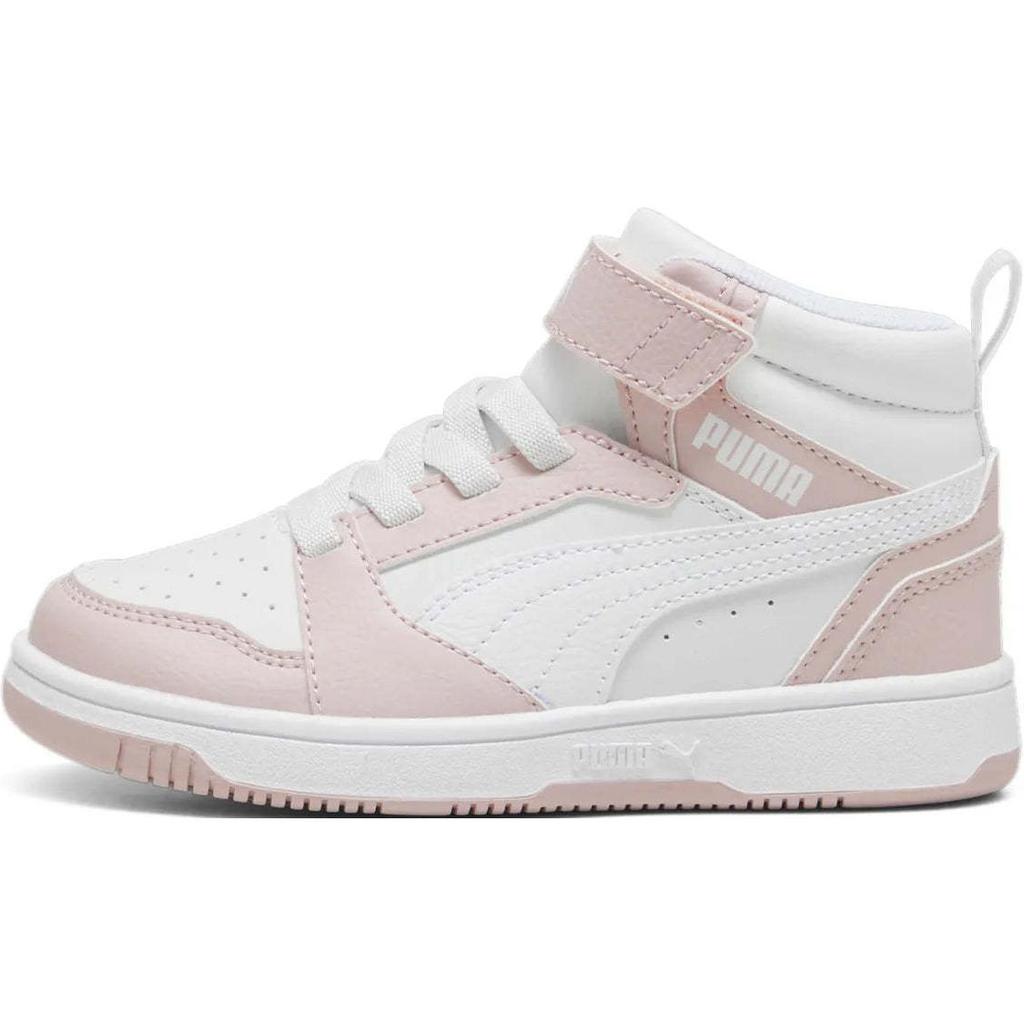 Puma Rebound V6 Fashion Comfortable Versatile Mid-Top Kids Sneakers Kids Sneakers White Pink 393832-20