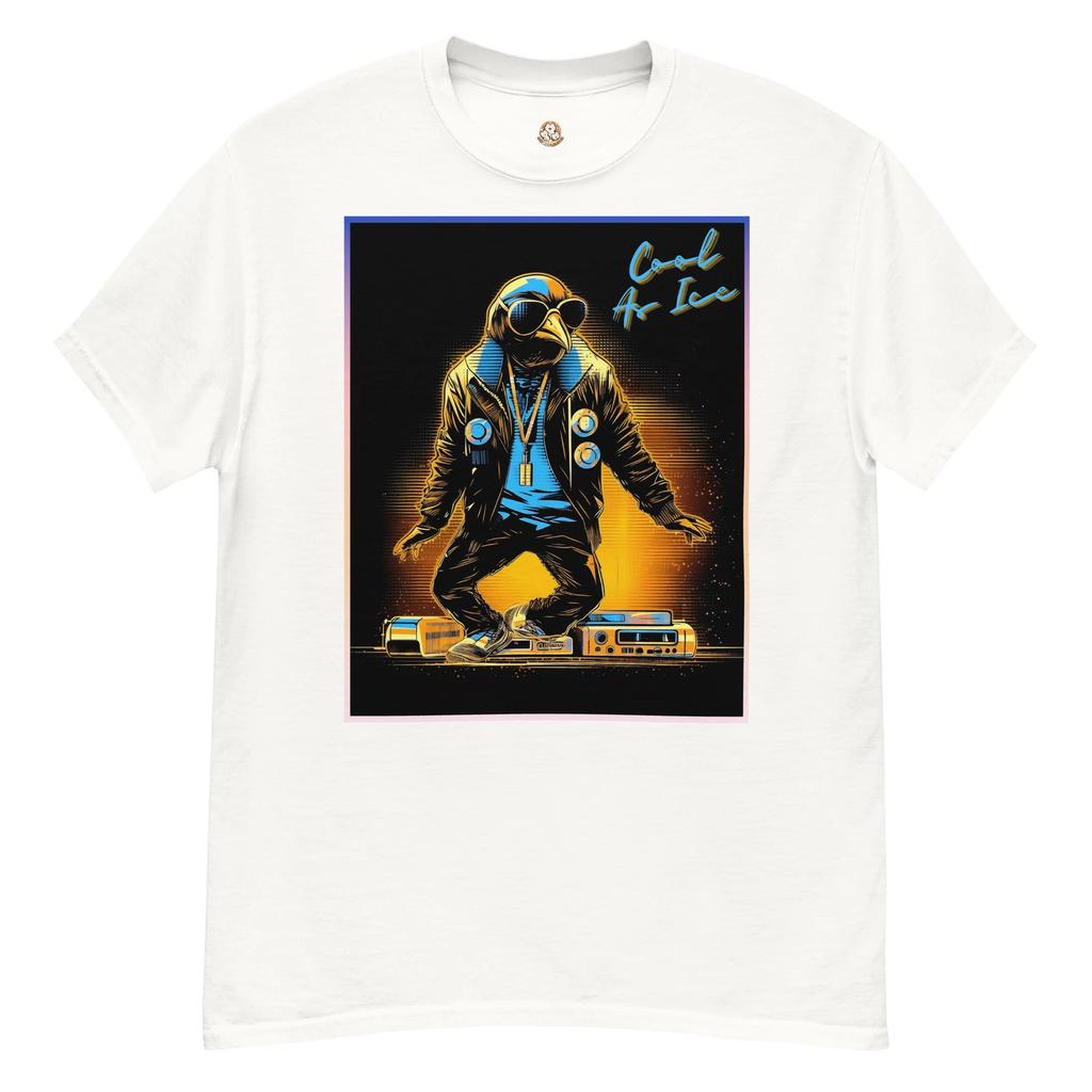Live With Laughter Novelty Graphic T-Shirt - Cool As Ice (White)