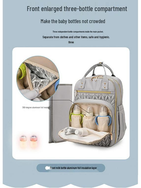 Рюкзак-мумия высокого класса: Просторная детская сумка с термоизолированным отделением для молока для удобных прогулок