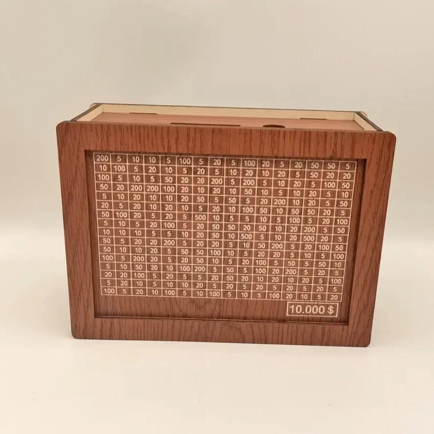 Копилка для сберегательных денег, копилка в виде доллара, декоративная копилка, ретро-коробка из дерева, многоразовая, 10000 копеек, копилка для монет, наличные