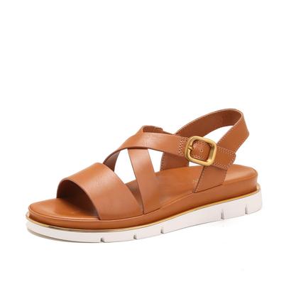 Sloping Heel Roman Sandals Soft-soled Shoes One-button Casual and Fashionable Seaside Vacation  Anti-slip Beach