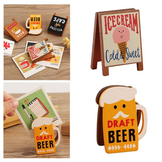 Декоративный держатель для карточек Прочный захват Дерево Все сочетается Вертикальный зажим для заметок