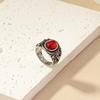 Французское ретро рубиновое кольцо: Женская роскошная мода в корейском стиле