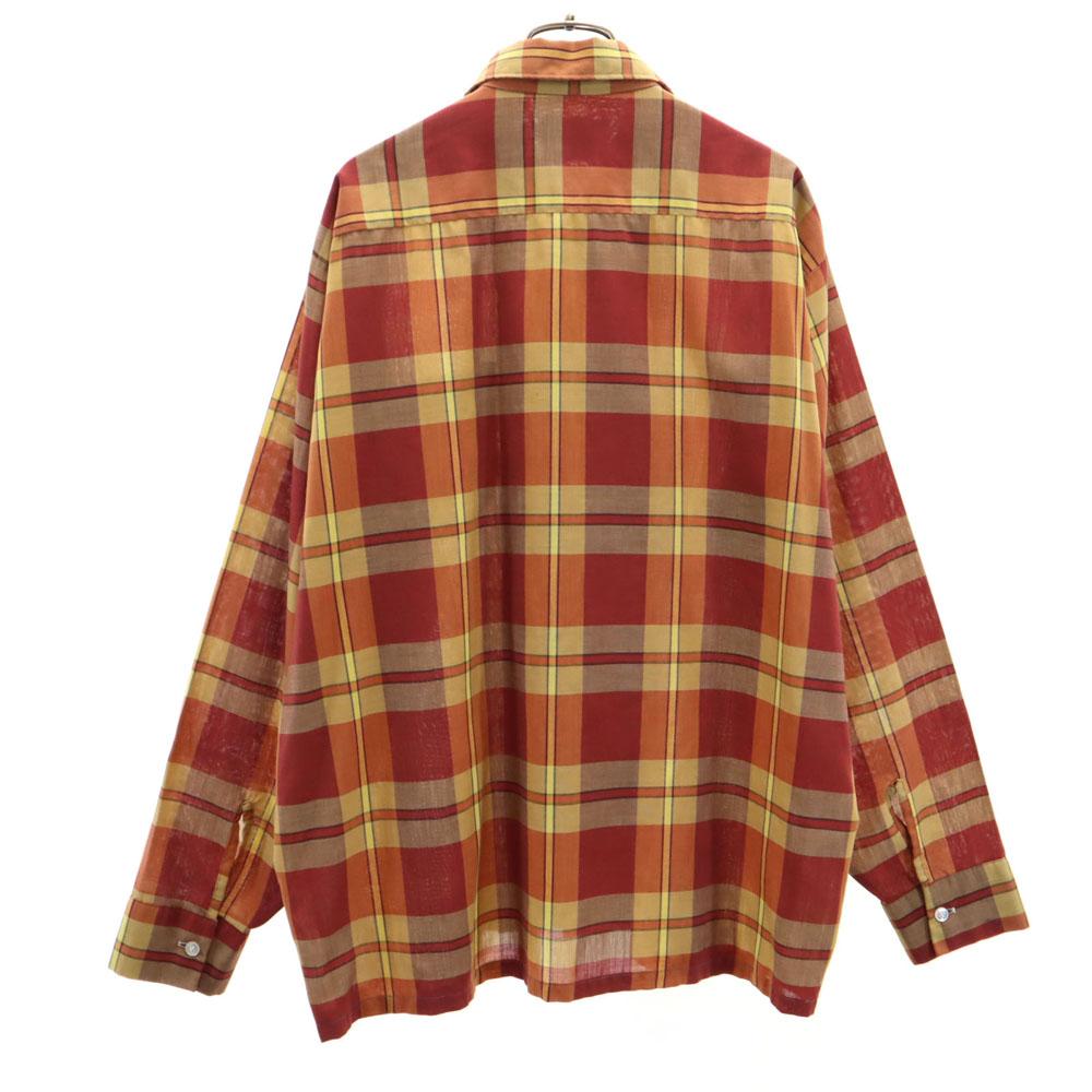 Sears Винтажная рубашка 60-х годов прямого кроя в клетку с длинным рукавом L Biggs Мужская Б/У