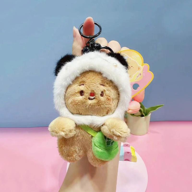 Bear Jinnew Cream Plush Key Tag Pvc Cartoon Keychain For Backpack Or Gift Idea