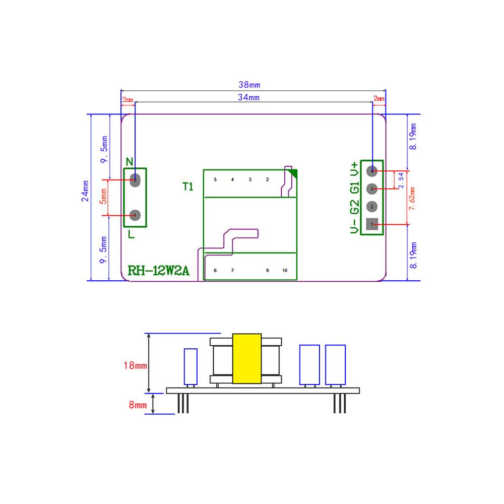 Dual Output Switching Power Supply Bare Board Buck Power Module 85-265V To ±5V/±12V/±15V/±24V Step-Down Isolation Power Module