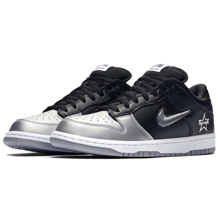 Supreme x Nike Dunk SB Low QS Metallic Silver Унисекс Кроссовки Черные CK3480-001