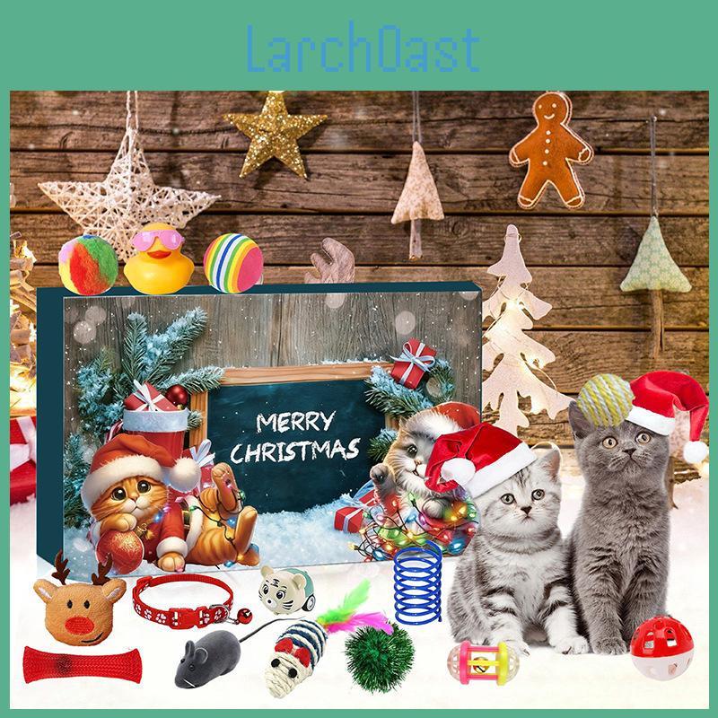 Рождественский календарь для кошек, игрушка для отсчета дней, ПВХ, зеленая, синяя, для игр домашних животных