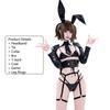 Эротические Женские Аниме Костюмы Кролика Косплей Оригинальный Дизайн Готические Подвязки С Вырезами Черная Лакированная Кожа Эротическое Нижнее Белье