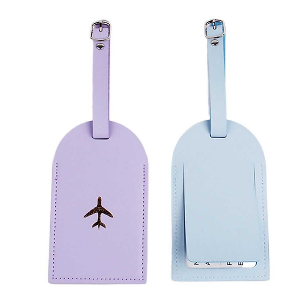 Colorful PU Luggage Tag Boarding Pass Information Card Portable Baggage Name Tags Women