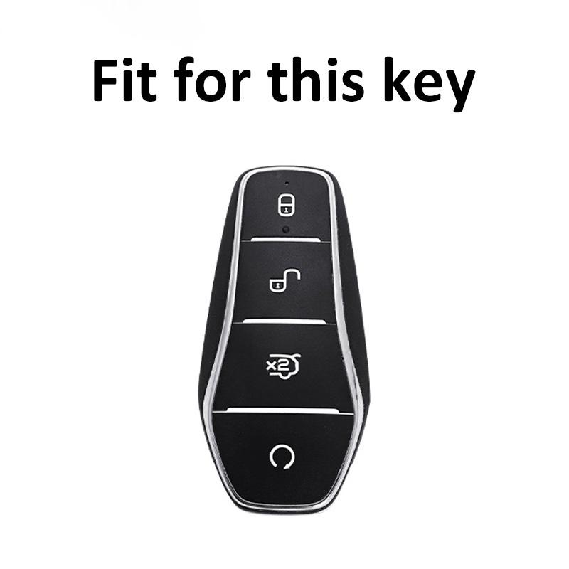 For BYD Song Pro Tang Dmi QIn PLUS MAX Yuan EV Dolphin Seagull Alloy Leather Car Smart Remote Key Case Cover Emblem Accessories