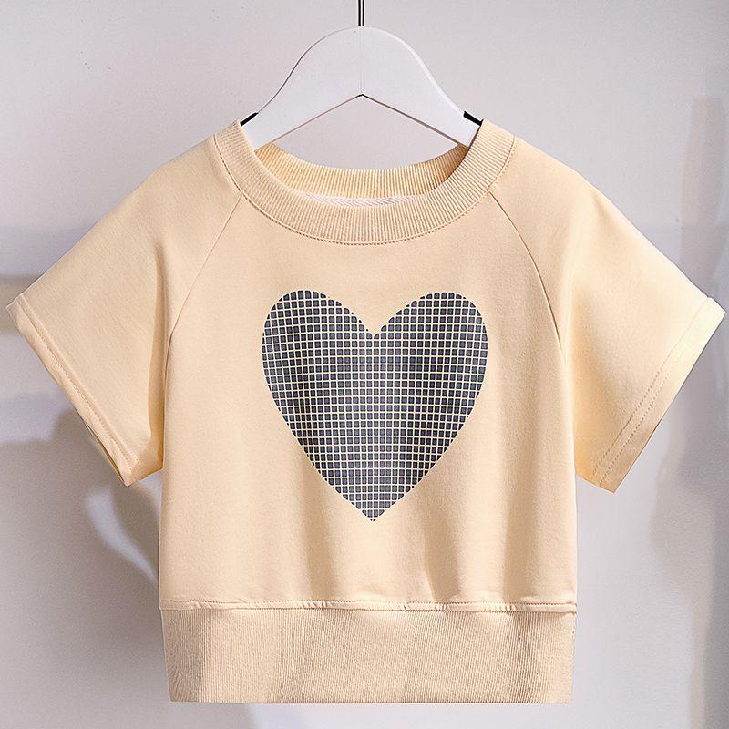 Комплект для девочек, летний, новый, повседневный, спортивный, широкие шорты для девочек, комплект из двух предметов, тонкий