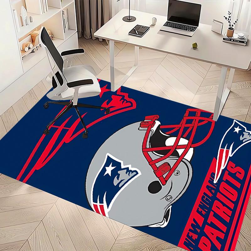 Patriot Logo Print Area Rug - Soft, Washable Non-Slip Indoor Mat for Office Chairs, Living Room, Home Office Decorative Rug
