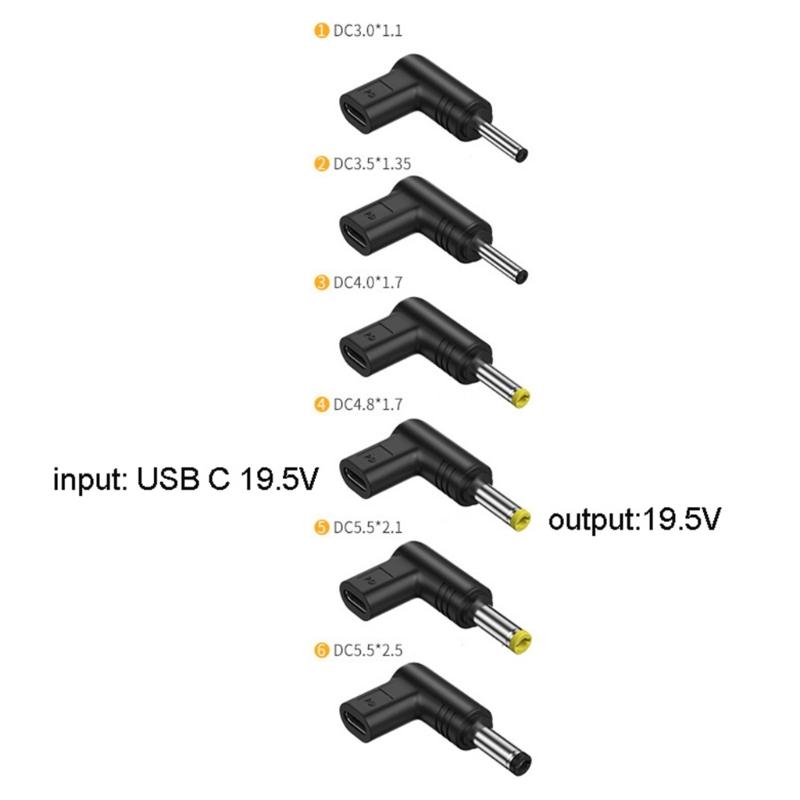 Laptop Charging Adapter Female Type C to Male DC Jack Plug Converter PD Power Charger Connector Tip for Laptop Speaker