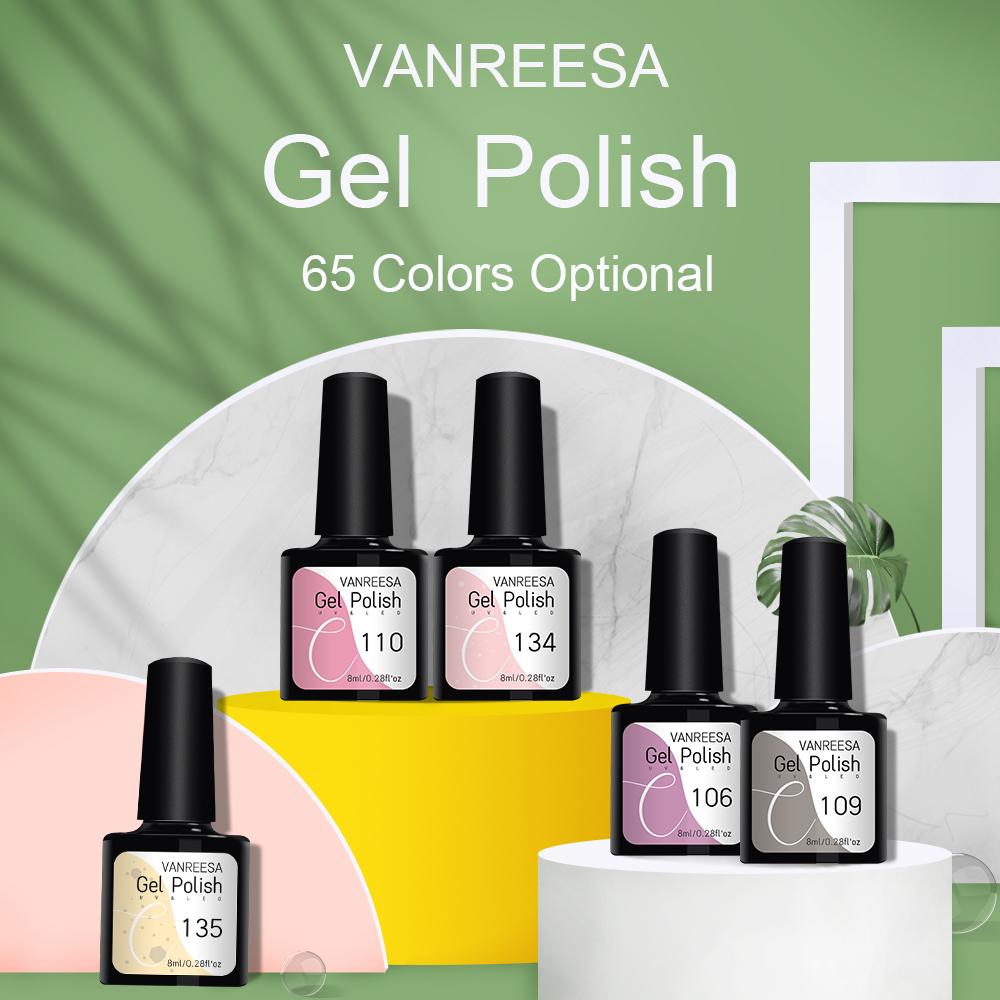 VANREESA Набор гелей для ногтей 111 цветов Гель-лак для ногтей Soak Off Базовое покрытие Верхнее покрытие Маникюр для ногтей УФ-светодиодный полуперманентный лак Стойкий гель для дизайна ногтей