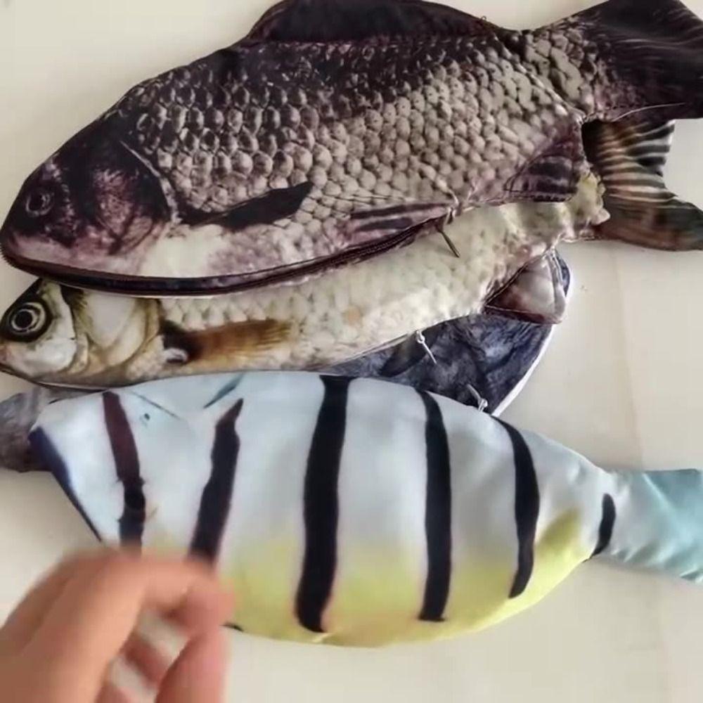Carp Fish Shape Pen Bag Clownfish Stationery Storage Bag Waterproof Fish Pencil Case Kids